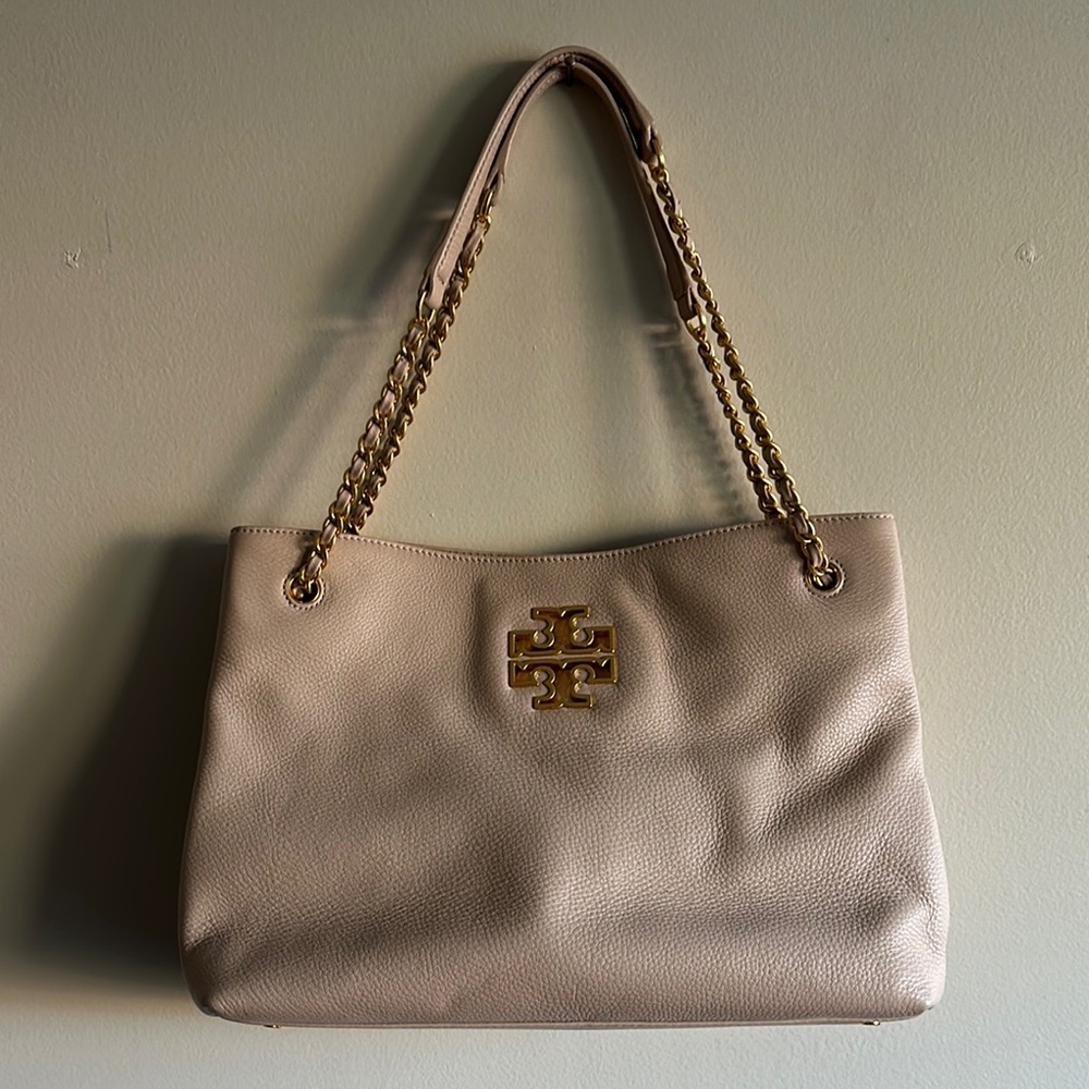 Tory Burch Beige Leather Tote Bag